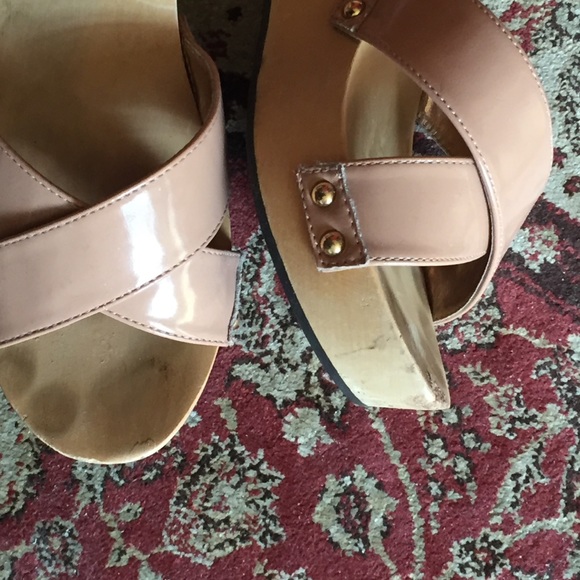 GAP Shoes Gap Wedge Sandals Patent Leather And Wood Platform Poshmark